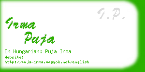 irma puja business card